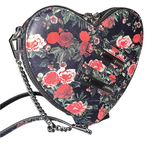 Rebecca Minkoff Black Floral Heart Crossbody NWOTl - Picture 2 of 6